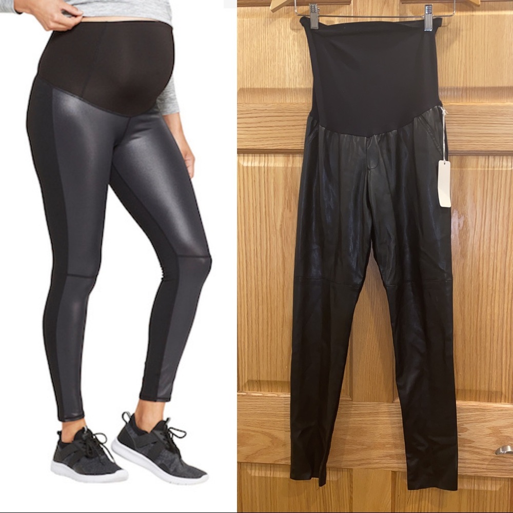 Ingrid and Isabel Faux Leather Maternity Leggings